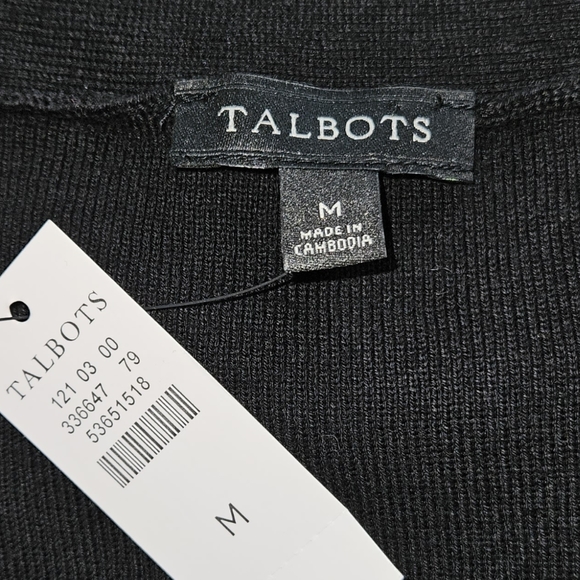 NWT Talbots black & white striped sweater top Womens Medium - Picture 7 of 7